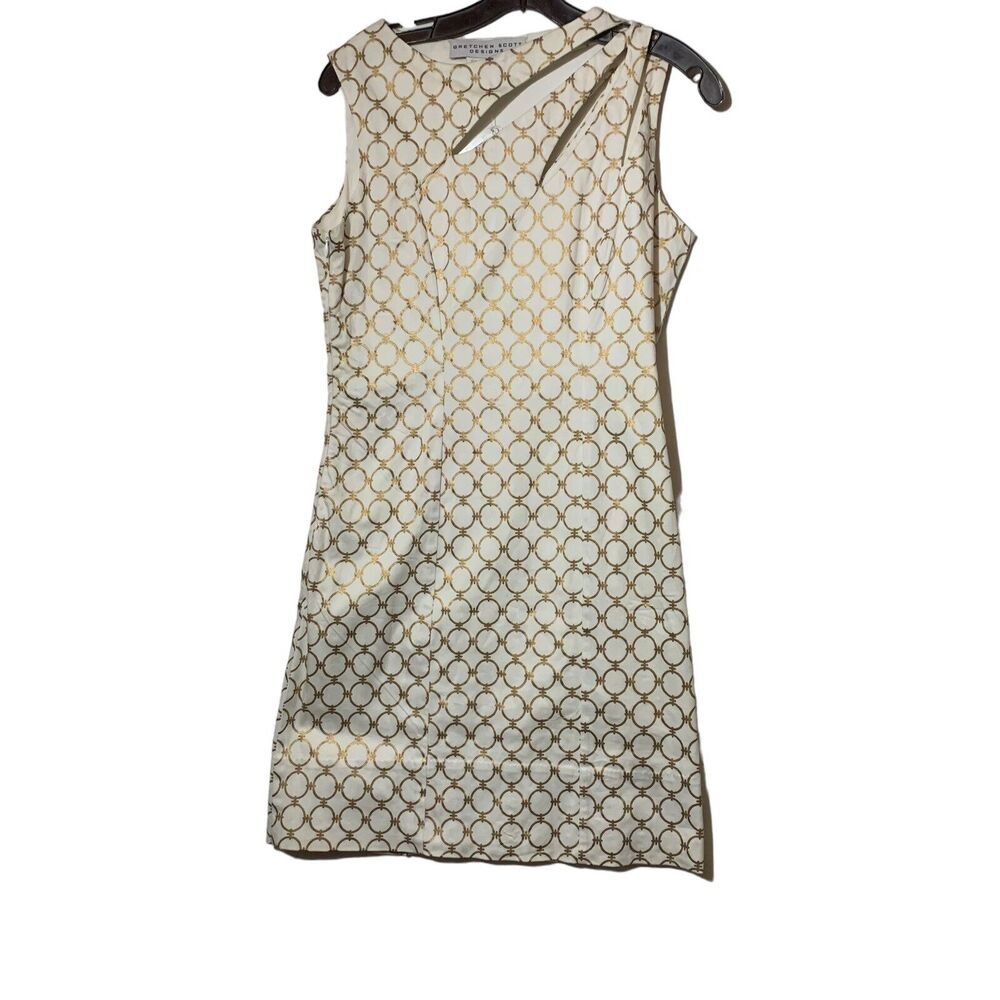 Gretchen Scott Designs Dress Short Golden Geometric Small NWT